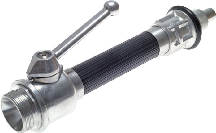 Tuyau de jet 16 mm G 2 1/2'' filets mâles aluminium forgé et caoutchouc DIN 14365 avec spray de protection