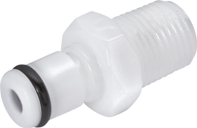 POM DN 3.2 Linktech Kupplungsstecker 1/4 Zoll NPT-Außengewinde Doppelte Absperrung Serie 20