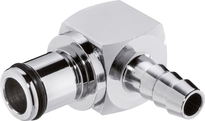 Messing DN 6.4 Linktech Kupplungsstecker 6.4 mm Schlauchsäule 90-deg 40 Serie