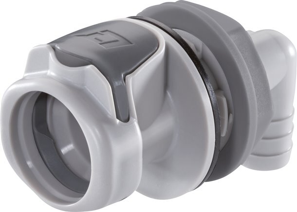 PP DN 9.5 Linktech Coupling Socket 12.7 mm Hose Pillar Bulkhead 90-deg 60 Series