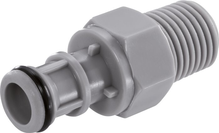 PP DN 6,4 Linktech-Kupplungsstecker 1/4 Zoll NPT-Außengewinde Serie 50