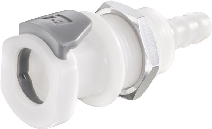 POM DN 6,4 Linktech-Kupplungsmuffe 9,5 mm Schlauchsäule Bulkhead Doppelabsperrung Serie 50