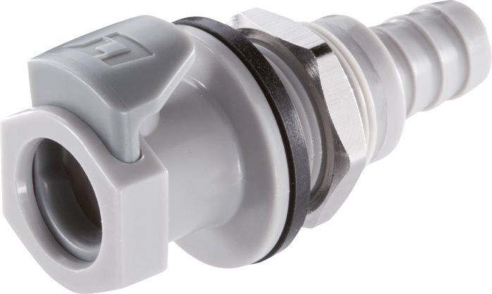 PP DN 6.4 Linktech Kupplungsmuffe 9.5 mm Schlauchsäule Bulkhead Double Shut-Off 50 Serie