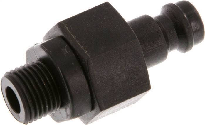 POM DN 5 Coupling Plug G 1/8 inch Male Threads Double Shut-Off