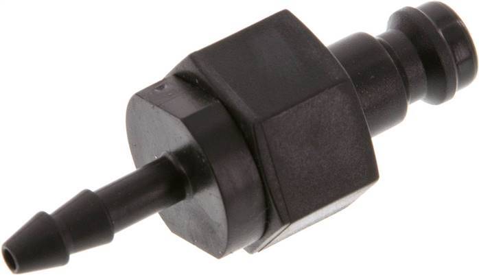 POM DN 5 Coupling Plug 4 mm Hose Pillar Double Shut-Off