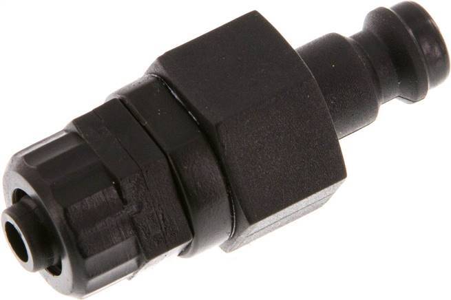 POM DN 5 Coupling Plug 6x8 mm Union Nut Double Shut-Off