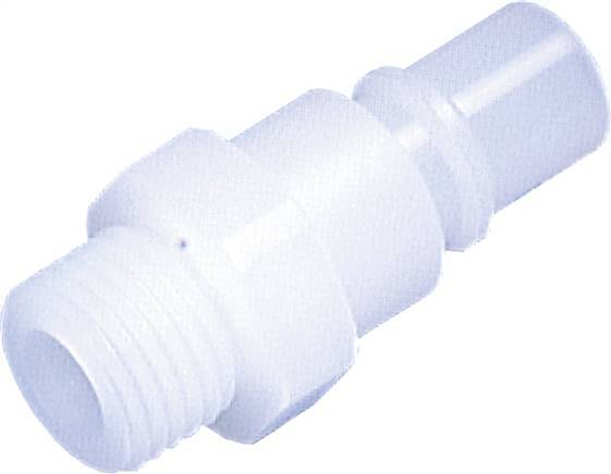 PVDF DN 7.2 Coupling Plug G 1/4 inch Male Threads Double Shut-Off