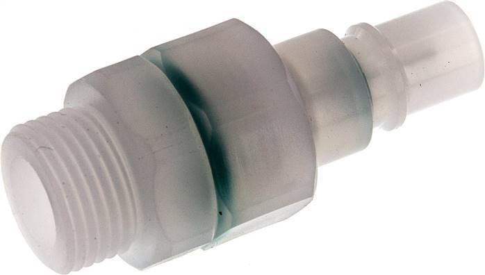 PVDF DN 7.2 Coupling Plug G 3/8 inch Male Threads Double Shut-Off