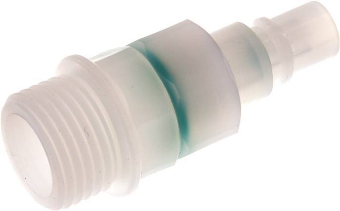 PVDF DN 7.2 Coupling Plug G 1/2 inch Male Threads Double Shut-Off