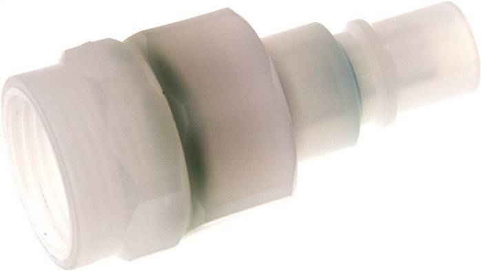 PVDF DN 7.2 Coupling Plug G 3/8 inch Female Threads Double Shut-Off