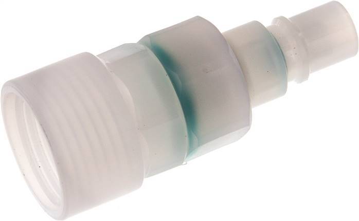 PVDF DN 7.2 Coupling Plug G 1/2 inch Female Threads Double Shut-Off