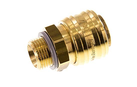 Brass DN 7.2 (Euro) Air Coupling Socket G 3/8 inch Male FKM