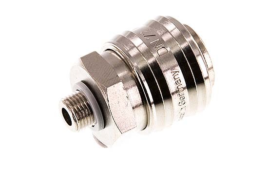 Nickel-plated Brass DN 7.2 (Euro) Air Coupling Socket G 3/8 inch Male FKM