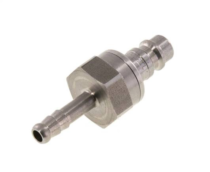 Stainless Steel DN 7.2 (Euro) Air Coupling Plug 6 mm Hose Pillar Double Shut-Off