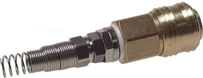 Nickel-plated DN 7.2 (Euro) Air Coupling Socket 9x12 mm Union Nut Bend-Protect Double Shut-Off