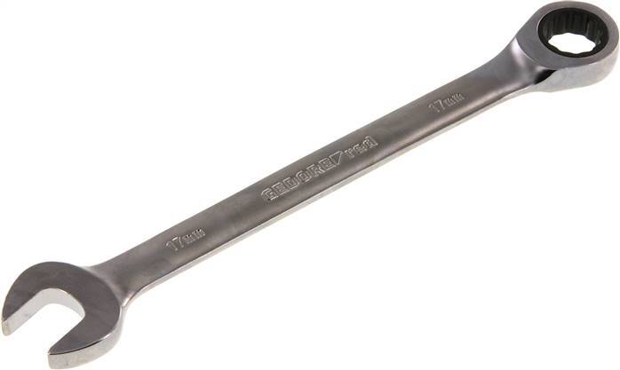 17mm Gedore Red Open End Wrench With Ratchet End