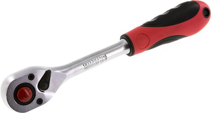 1/2" Gedore Red Ratchet With Switch Lever And Lock-Release Button