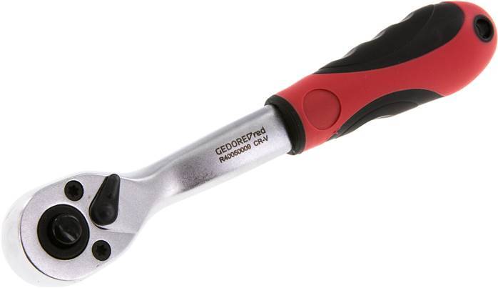 1/4" Gedore Red Angled Ratchet With Direction Switch Lever