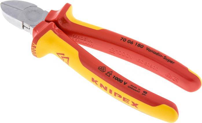 Alicates de corte diagonal Knipex 180 mm VDE probado hasta 1000V