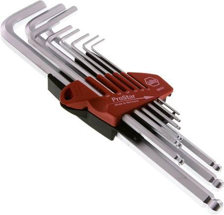 Wiha 9-Piece 1.5 To 10mm Hexagonal Allen Key Set Long With Ball Head