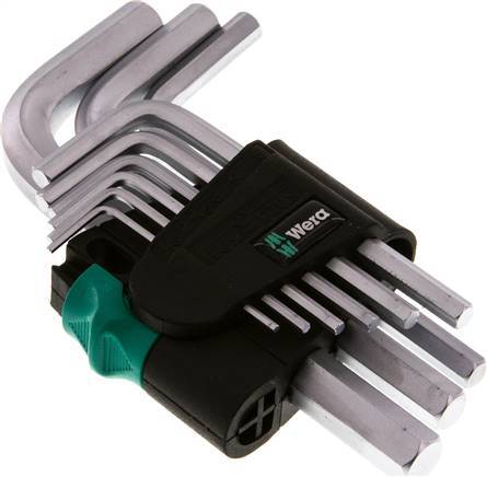 Wera 9-Piece 1.5 To 10mm Hexagonal Allen Key Set Short