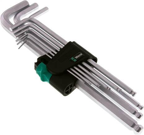 Wera 9-Piece 1.5 To 10mm Hexagonal Allen Key Set Long With Ball Head