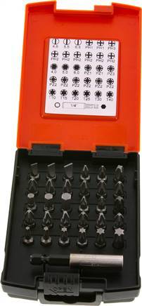 Wiha 31-Piece Bit Assortment Magnetic Bit Holder Plastic Box