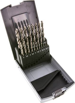 19-Piece Twist Drill Bit Set DIN 338 N HSS-G 1 - 10 mm