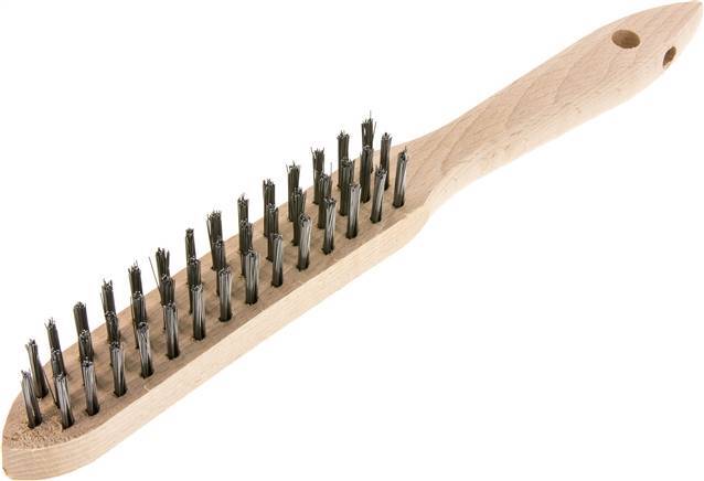 Hand Wire Brush 3-Row Steel Wire Smooth