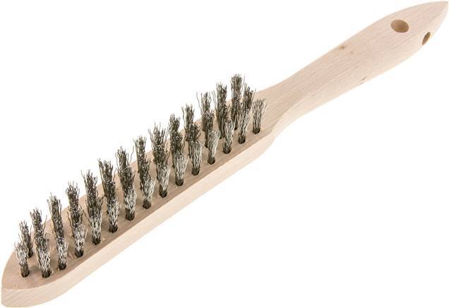 Hand Wire Brush 3-Row Stainless Steel Wire Corrugated