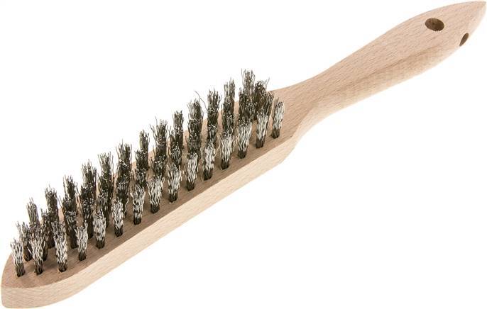 Brosse métallique manuelle à 4 rangées de fils en acier inoxydable ondulés