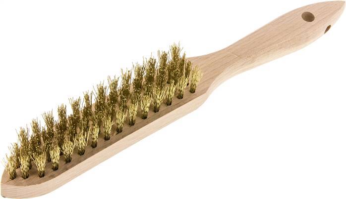 Brosse métallique manuelle à 4 rangées de fils de laiton ondulés