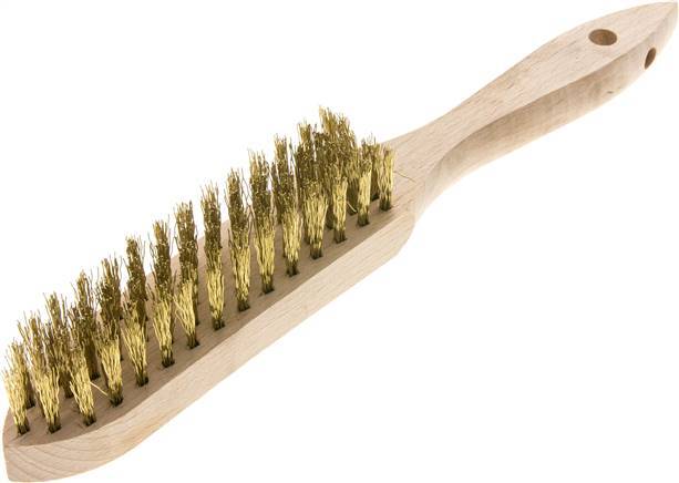 Hand Wire Brush 5-Row Brass Wire Corrugated