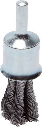 End Wire Brush 19 mm 6 mm Shaft Steel Wire 0.35 mm 6xBraided