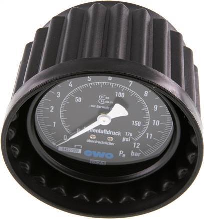 Pressure Gauge 80mm 0 - 12 Bar 15.9 mm Sockets