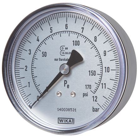 Manometer 80mm 0 - 12 bar R 1/4"