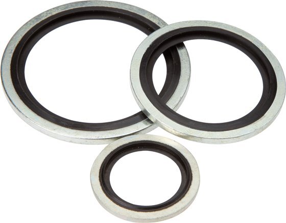 G 1/8" Steel/NBR Hydraulic Bonded Seal 10.4x15.9x2 mm