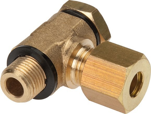 4mm & G1/8'' Brass Swivel Joint Compression Fitting with Male Threads 150 bar Polyamide DIN EN 1254-2