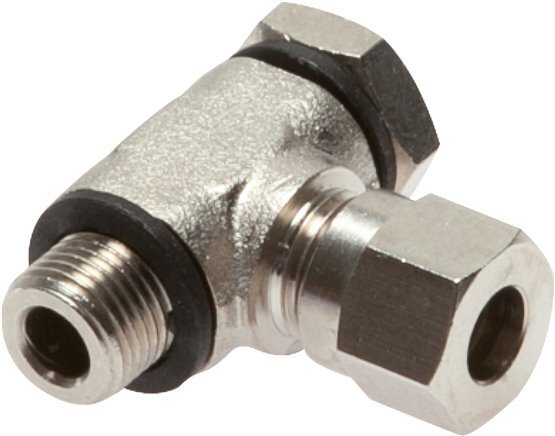 6LL & G1/8'' Vernikkeld Messing Swivel Joint Snijringkoppeling Buitendraad 100bar Draaibaar ISO 8434-1