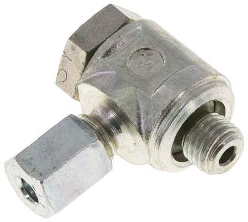 4LL & M8x1 Zink plated Steel Swivel Joint Cutting Fitting with Male Threads 100 bar Rotatable ISO 8434-1