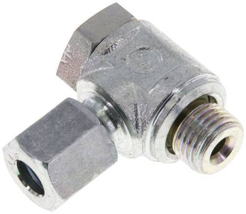 6LL & M10x1 Zink plated Steel Swivel Joint Cutting Fitting with Male Threads 100 bar Rotatable ISO 8434-1