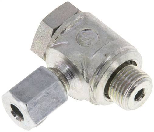 4LL & G1/8'' Zink plated Steel Swivel Joint Cutting Fitting with Male Threads 100 bar Rotatable ISO 8434-1