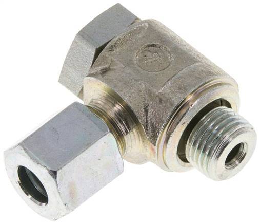 6LL & G1/8'' Verzinkt Stalen Swivel Joint Snijringkoppeling Buitendraad 100bar Draaibaar ISO 8434-1