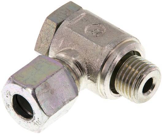 Raccord tournant de coupe en acier zingue 8L & G1/4'' avec filetage mâle 250 bar rotatif ISO 8434-1