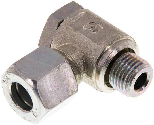 10L & G1/4'' Acier zingue Raccord tournant coupant avec filetage mâle 250 bar rotatif ISO 8434-1