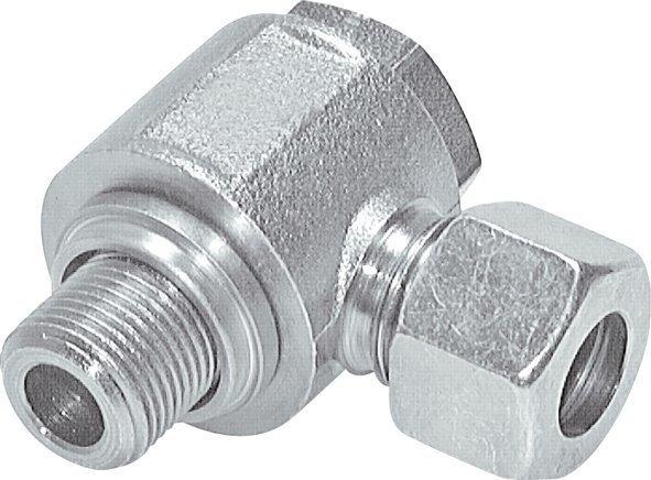 6L & M10x1 Zink plated Steel Swivel Joint Cutting Fitting with Male Threads 315 bar Rotatable ISO 8434-1