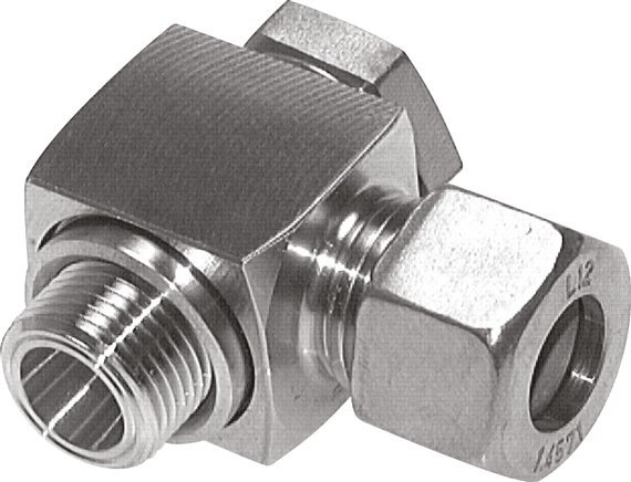 8LL & M10x1 Stainless Steel Swivel Joint Cutting Fitting with Male Threads 100 bar Rotatable ISO 8434-1