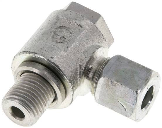 Racor de corte giratorio de acero galvanizado 8L y G1/4'' con rosca macho 315 bar giratorio ISO 8434-1