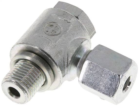 6S & G1/4'' Verzinkt Stalen Swivel Joint Snijringkoppeling Buitendraad 400bar Draaibaar ISO 8434-1