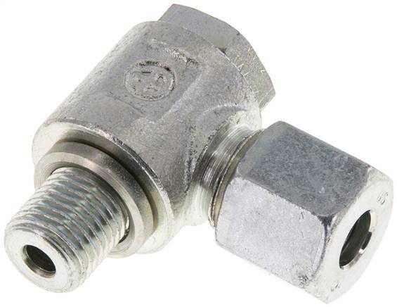 8S & G1/4'' Verzinkt Stalen Swivel Joint Snijringkoppeling Buitendraad 400bar Draaibaar ISO 8434-1